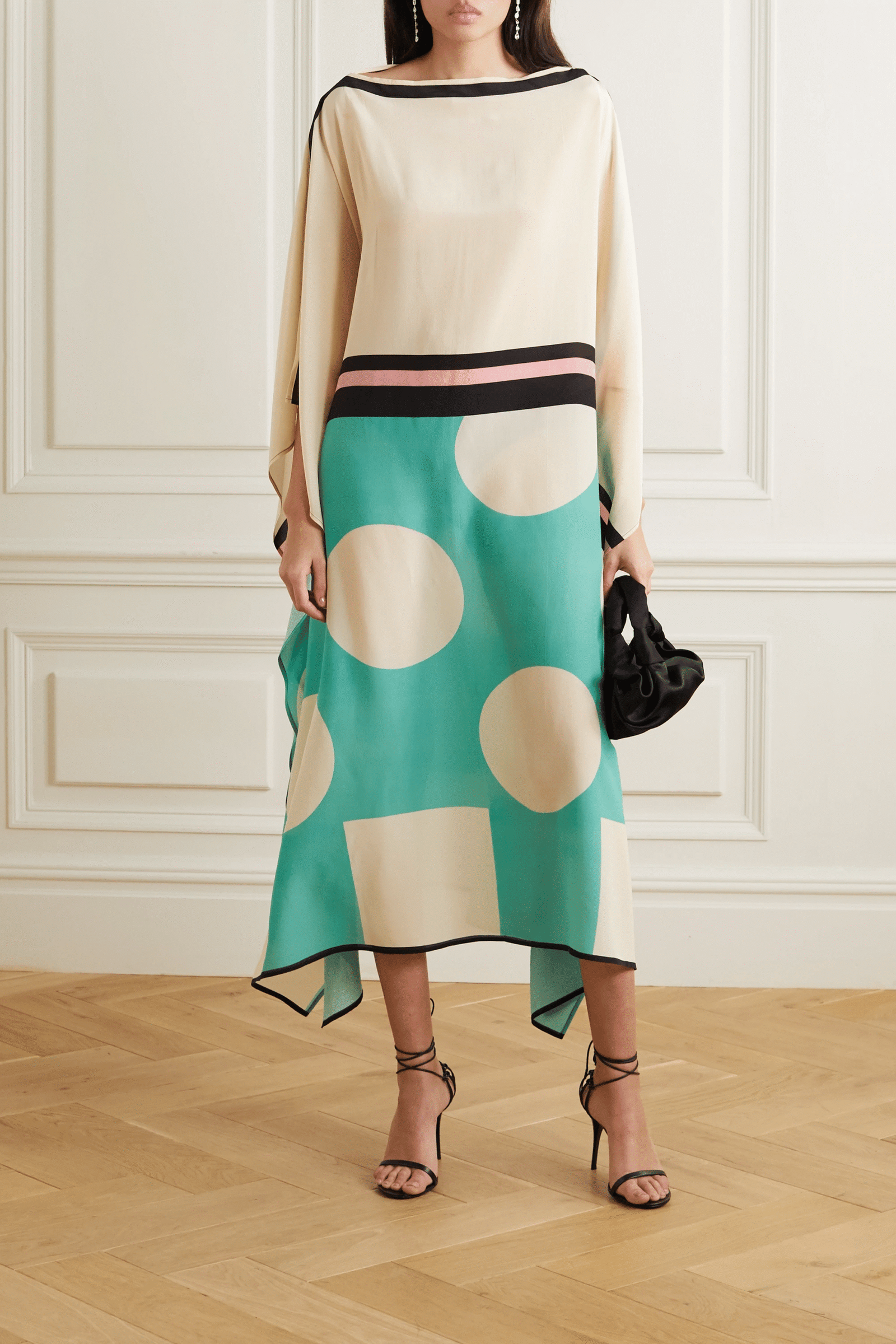 Satin Silk Kaftan Dress