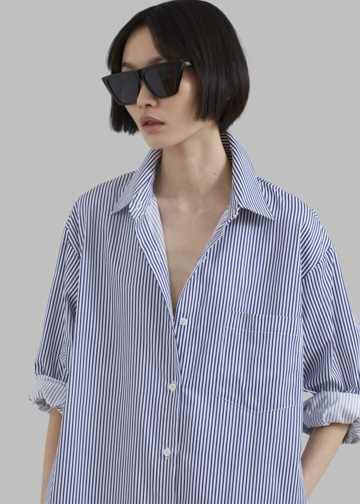 Pinstriped Maxi Shirt Dress – Effortless & Elevated