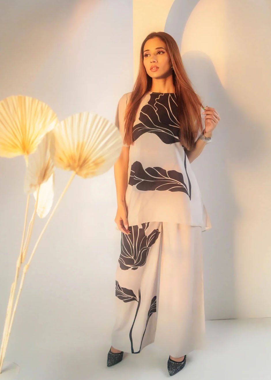 Monochrome Bloom Co-ord Set