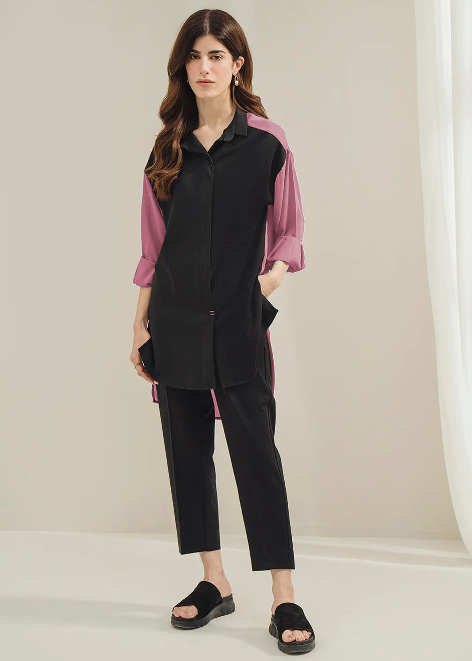 Colorblock Co-ord Set – Plum Noir Edition