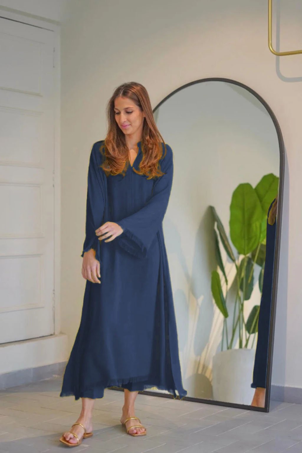 Signature Crepe Maxi Dress – Available in Cream & Blue